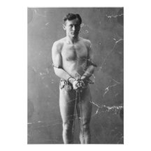 Magicien Harry Houdini se tenant dans les chaînes Invitation