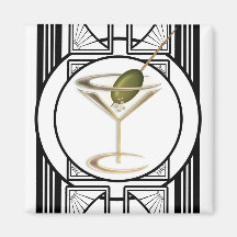 Magnet de cocktails d'art déco aimants pour réfrigérateur