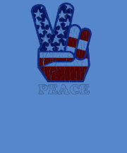 Main vintage de paix de drapeau des Etats-Unis T-shirt