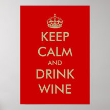Maintenez art calme et de boissons de vin d'affich