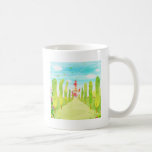 maison à l'extrémité de la route tasse à café