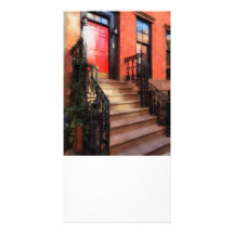 Maison de grès de Greenwich Village avec la porte  Cartes Avec Photo