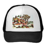 maison de peinture avec des arbres autour, les gen casquette de camionneur
