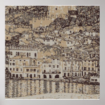 Malcesine, inspiré par Gustav Klimt Affiche
