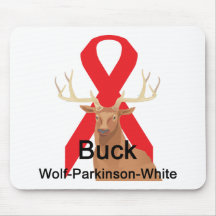Mâle Mousepad Loup-Parkinson-Blanc Tapis De Souris