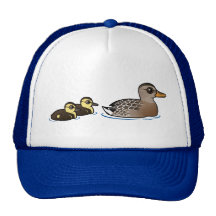 Mallard et deux canetons casquettes de camionneur