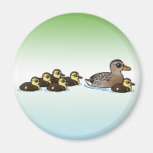 Mallard et six canetons magnets pour réfrigérateur