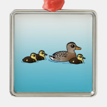 Mallard et trois canetons décorations pour sapins de noël