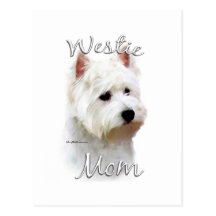 Maman 2 de Terrier blanc de montagne occidentale Carte Postale