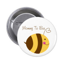 Maman au bouton de baby shower d'abeille pin's avec agrafe