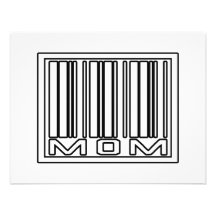 Maman de code barres invitations personnalisées