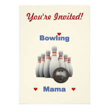 Maman Hearts de bowling Invitations Personnalisées