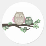 Maman Owl et autocollants de bébé {vert} |
