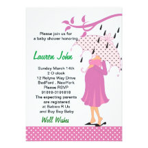 Maman rose à être invitatation de baby shower invitations