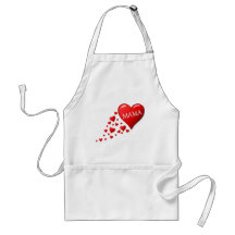 Maman rouge Hearts Tablier
