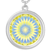 mandala_azul et jaunit collier personnalisé