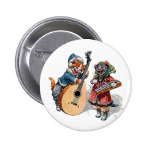 Mandoline et xylophone mignons de jeu de chats dan badge avec épingle
