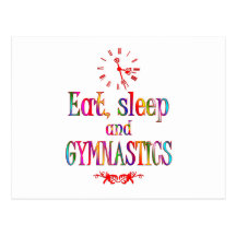 Mangez, dormez gymnastique cartes postales
