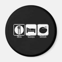 mangez la peinture de sommeil magnets pour réfrigérateur