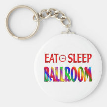 Mangez la salle de bal de sommeil porte-clefs