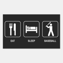 Mangez l'autocollant de base-ball de sommeil