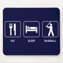 Mangez le base-ball Mousepad de sommeil Tapis De Souris