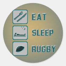Mangez le rugby de sommeil autocollant