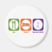 Mangez le sommeil actionnent une radio aimants pour réfrigérateur