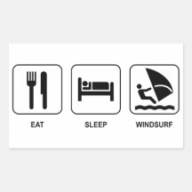 Mangez le sommeil font de la planche à voile autocollant rectangulaire