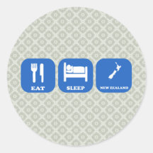 Mangez le sommeil Nouvelle Zélande Autocollants