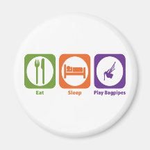 Mangez les cornemuses de jeu de sommeil magnets pour réfrigérateur