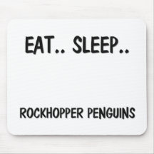 Mangez les PINGOUINS du sommeil ROCKHOPPER Tapis De Souris