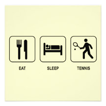 Mangez l'invitation de tennis de sommeil