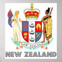 Manteau de la Nouvelle Zélande des bras Posters