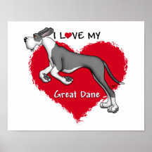 Manteau great dane UC d'amour Affiches