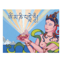 Mantra van de KAART het GEZOEM van OM MANI PADME Aankondigingen