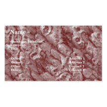 Marbre rouge cartes de visite personnelles