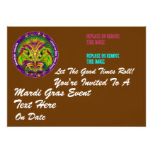 Mardi Gras 4.5 het Landschap van" x 6.25" Persoonlijke Aankondiging