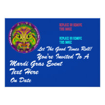 Mardi Gras 4.5 het Landschap van" x 6.25" Uitnodiging