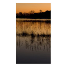 Marécage au coucher du soleil modèles de cartes de visite