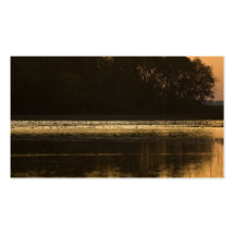 Marécage au coucher du soleil en silhouette modèle de carte de visite