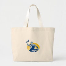 Maréchal-ferrant de forgeron avec le fer à cheval  sac de toile