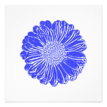 Marguerite bleue géante de Gerbera Cartons D'invitation