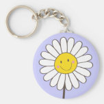 Marguerite lunatique de sourire heureuse Keychain Porte-clés