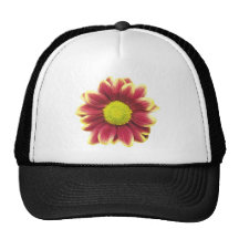 Marguerite rouge casquette de camionneur