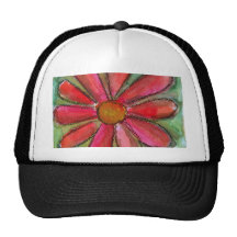 marguerite rouge casquette de camionneur