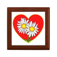 Marguerites à un coeur Valentine Boîtes À Souvenirs