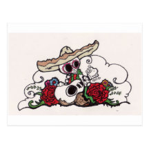 Mariachi de Dia de los Muertos Carte Postale