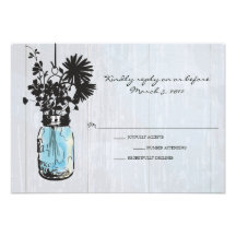 Mariage accrochant rustique de pot de maçon de RSV Faire-parts