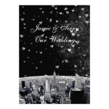 Mariage blanc noir gravé à l'eau-forte de coeur de invitation